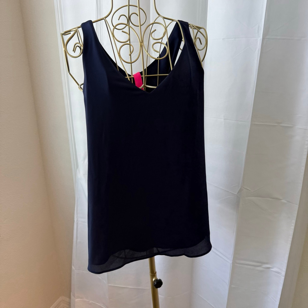 Women's Lilly Pulitzer Tank Top XS Navy Blue Sleeveless